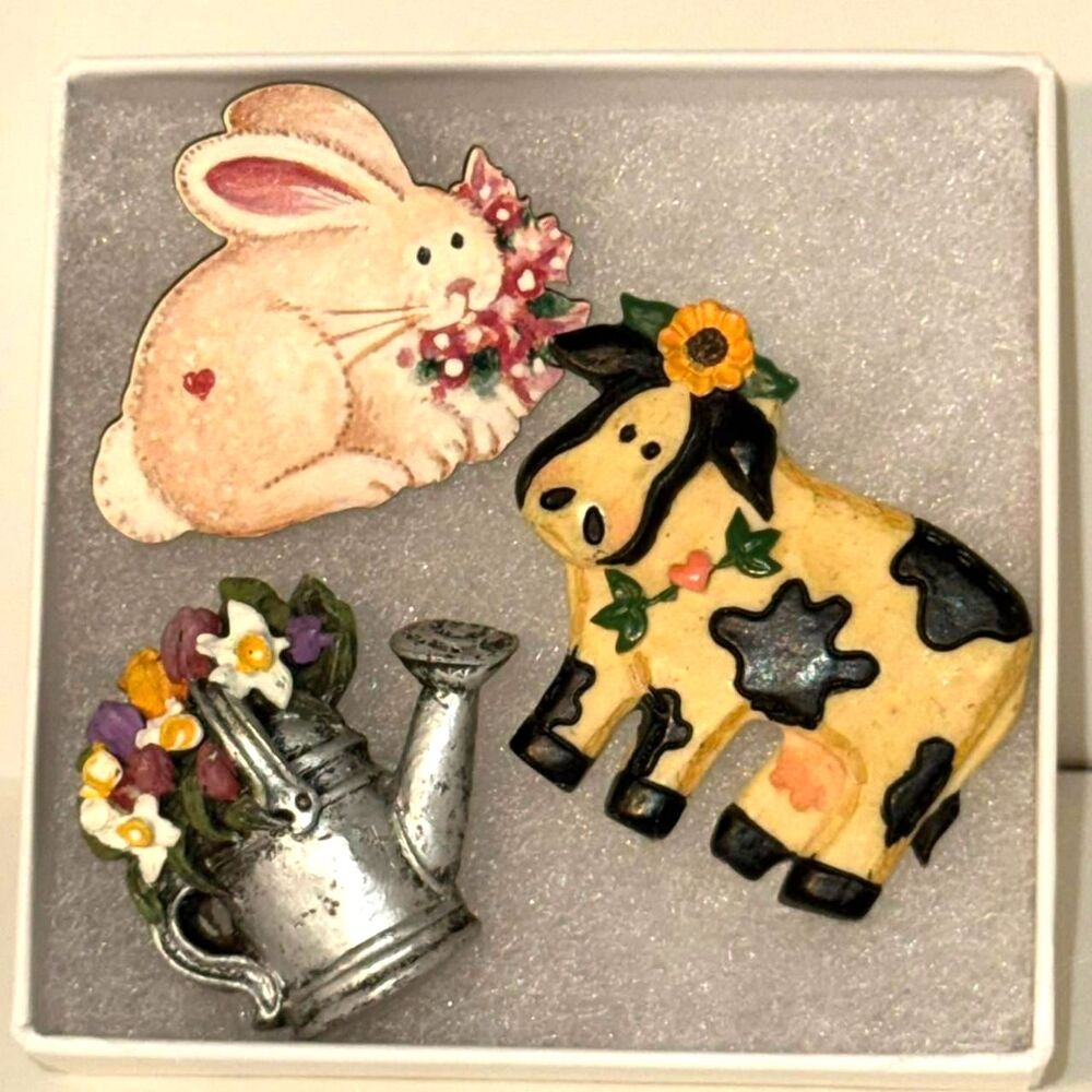 vintage farm garden brooches pin
